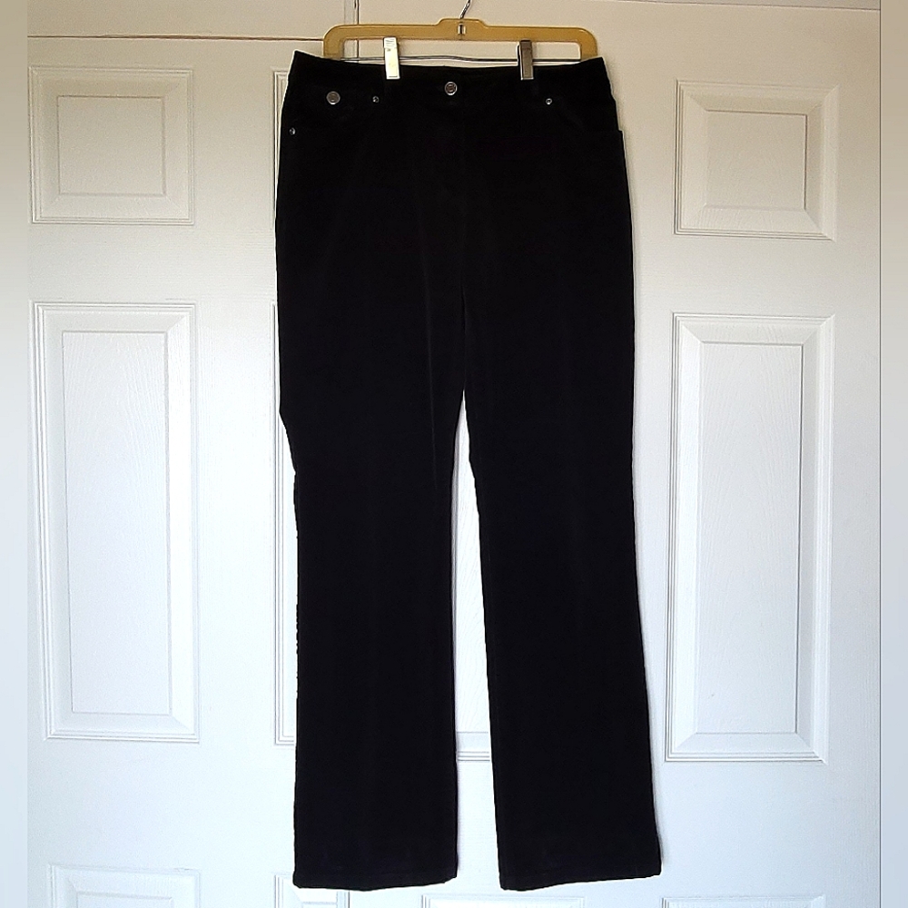 Crazy Horse by Liz Claiborne Black Corduroy Size 8 Button Pocket Pants